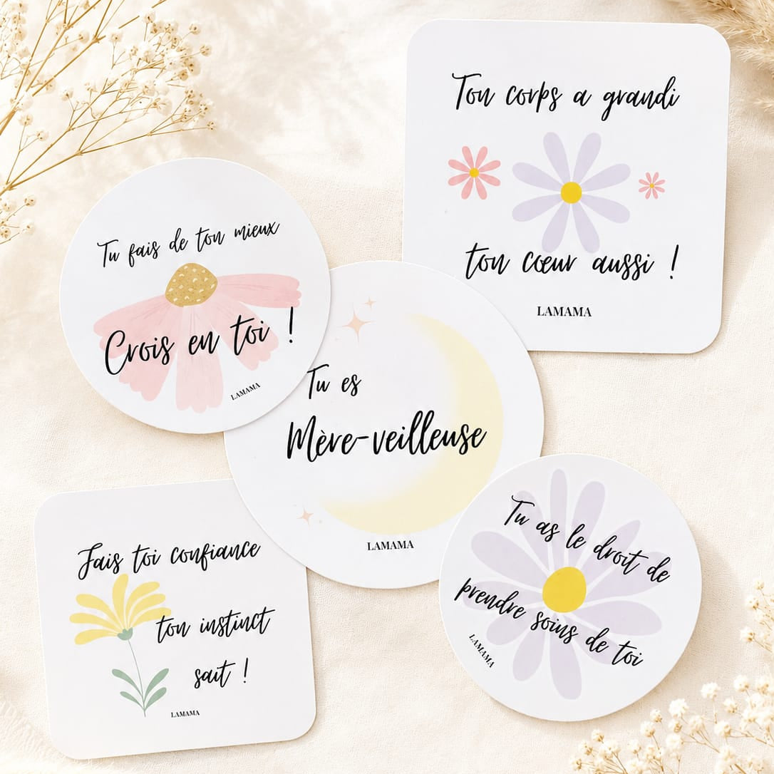 Lot de 5 stickers d'affirmations positives