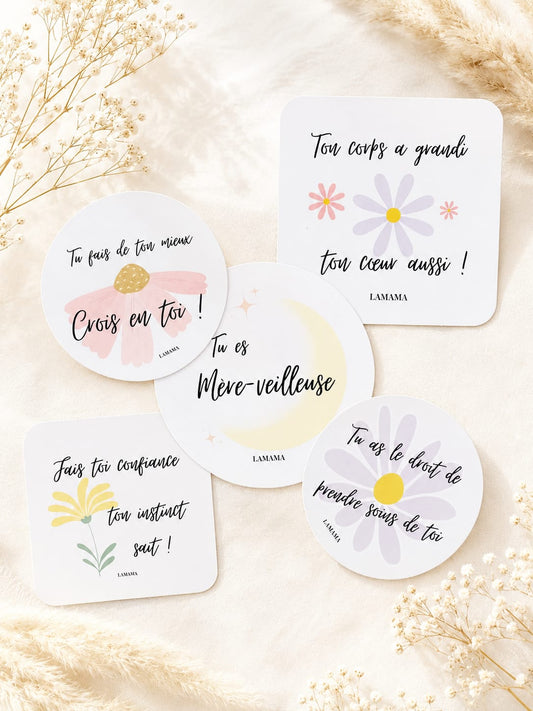 Lot de 5 stickers d'affirmations positives 🤍