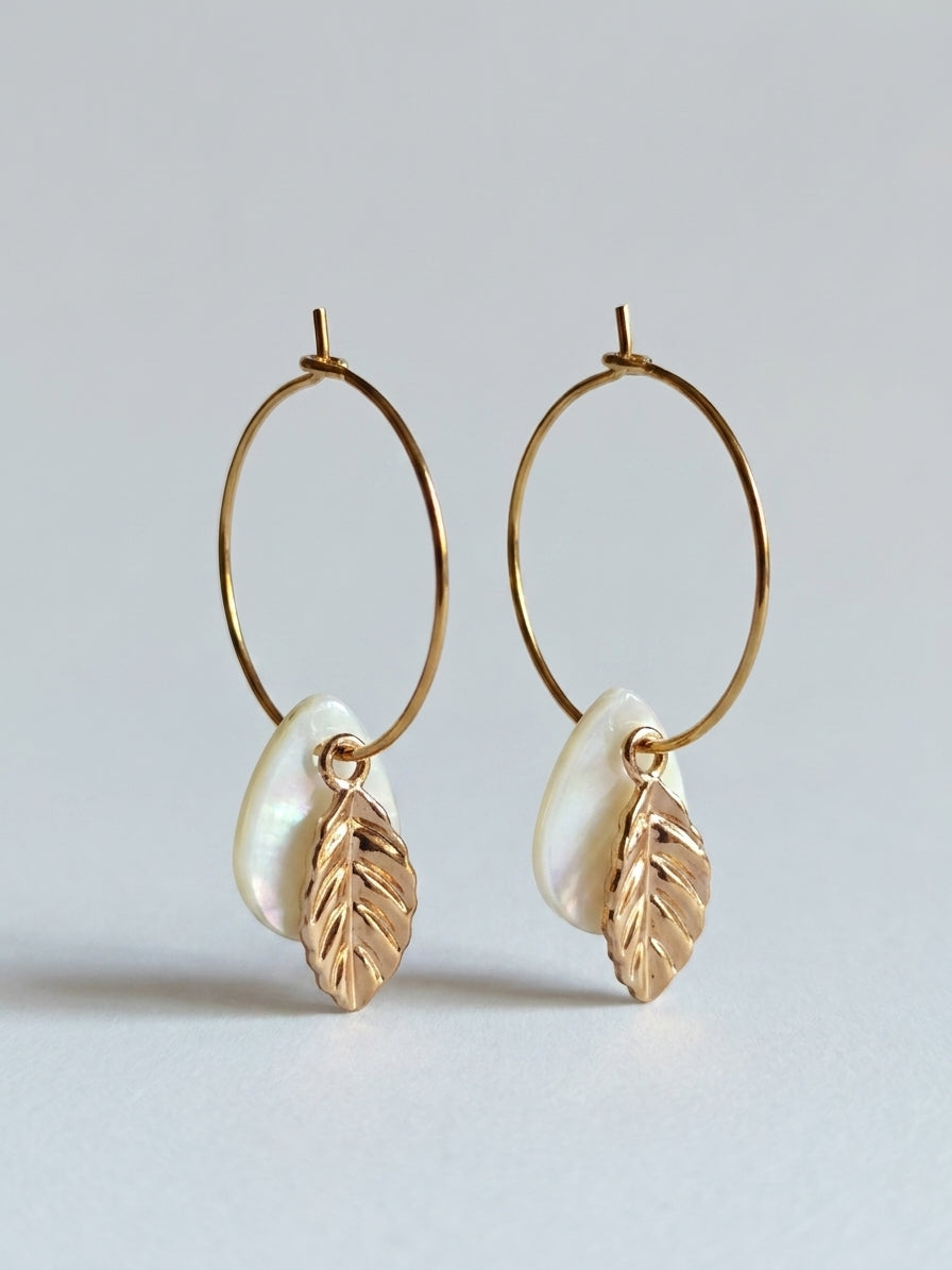 Boucles d'oreilles feuille
